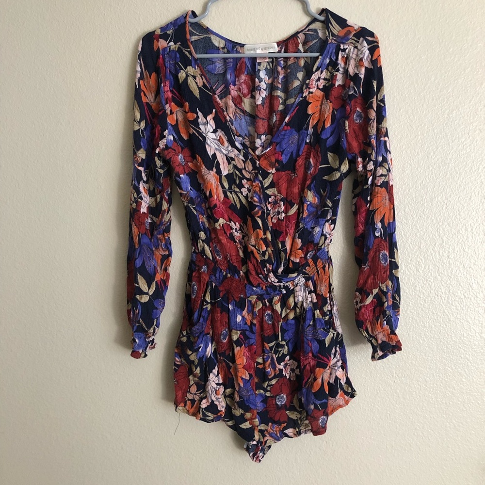 Floral long sleeve romper